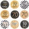 216Pcs Geburtstag Jubiläum goldene Hochzeit Sticker Jahrestag Etiketten Aufkleber Süßigkeit Runder Aufkleber Beifall Geschenk-Verpackung Gastgeschenk Hochzeit Mitgebsel Feier Party Dekoration (70th)