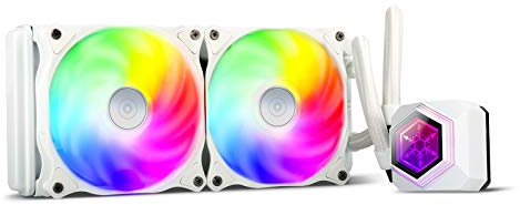 SilverStone Technology SST-PF240W-ARGB-V2 - PermaFrost Premium-Wasserkühler, zweifach einstellbare 120-mm-PWM, ARGB, Intel/AMD, weiss