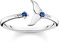 THOMAS SABO Damen Ring Schwanzflosse mit blauen Steinen 925 Sterlingsilber, Geschwärzt TR2386-644-1