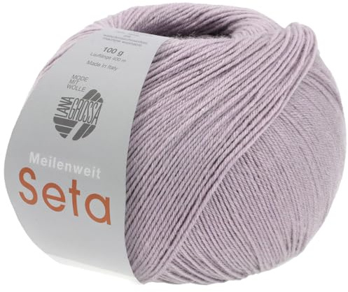 LANA GROSSA Meilenweit Seta | Sockengarn mit Seidenanteil, waschmaschinenfest | Handstrickgarn 55% Schurwolle (Merino), Polyamid, & Seide | 100g Wolle zum Stricken & Häkeln | 400m Garn FB25