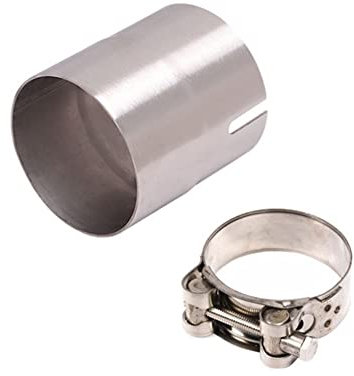 iSpchen Motorrad Auspuffrohr adapter Verbindungsstück Rohr Reduzierstück Auspuff adapter Universal Edelstahl Auspuffadapter Bandstahl Schellen 54mm auf 51mm Rohrverbinder