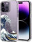 Unov Hülle Kompatibel mit iPhone 14 Pro Hülle klar Transparent Schlanke Schutzhülle Weich TPU Stoßstange Geprägtes das Muster Stoßdämpfung 6.1 Zoll (Große Welle)