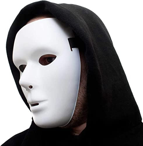 GOODS+GADGETS Phantom-Maske Design weiße neutrale maskuline anonyme Horror Halloween Maske