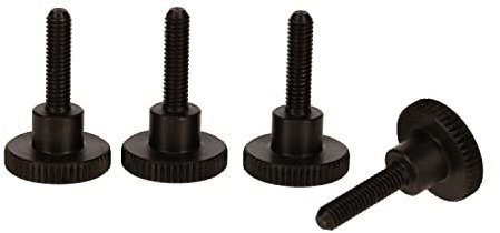 Precisiongeek Schwarz Stahl Ansatzschraube Rändelschrauben DIN 464 (4, M4 x 16mm)