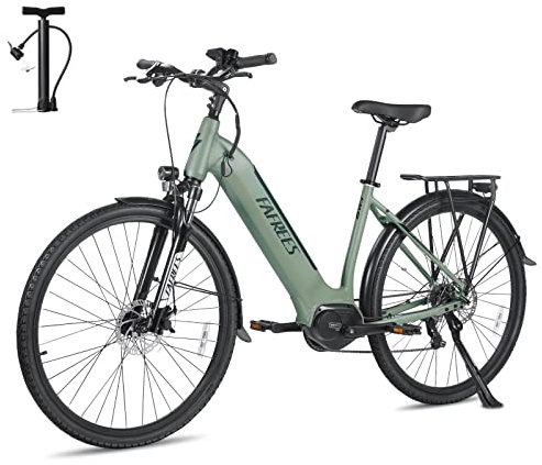 Fafrees FM9 Ebike 28 Zoll, Elektrofahrrad 250W Mittelmotor 65 Nm, E-Fahrrad E Bike Damen Herren 36V 15Ah Akku, Pedelec 25km/h, Reichweite 100-120 km (Grün)