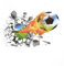 3D Wandtattoo Junge Schlafzimmer Fussball Durchbruch Wand Aufkleber Kinderzimme Jugendzimmer Fußball Poster Deko 42x60 cm