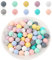 Set di 100 perline in silicone colorate per fai da te, 12 mm, perline rotonde in silicone, per collane, bracciali, portachiavi, gioielli, fai da te