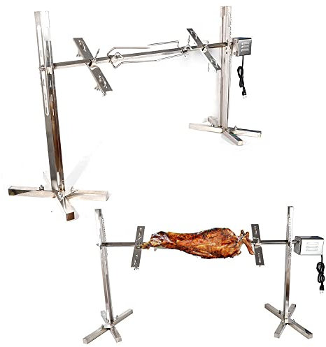 NaMaSyo BBQ Rotisserie Grill Kit Up to 70KG Electric Automatic Rotisserie Barbeque Roaster Machine Stainless Steel Kit Charcoal Grill For Roast Hog Lamb Outdoor Picnic