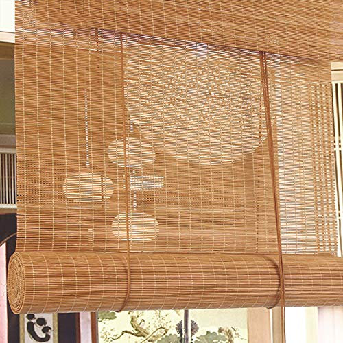 IMYOGI Tende avvolgibili in bambù Tende a Rullo in Legno-Tapparelle in bambù-con Tirante Laterale per finestre e Porte-Tenda in bambù-Parasole/Isolamento/umidità-può Essere Personalizzato