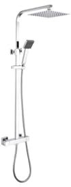 Colonne de douche OCEANIC - Mitigeur thermostatique - Pomme haute carrée 20x20 cm - Chrome