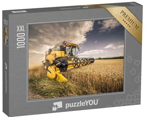 Puzzle 1000 Teile XXL „Mähdrescher bei der Weizenernte“ – aus der Puzzle-Kollektion Landwirtschaft