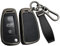 ontto Coque de clé de Voiture - Compatible avec Audi A1 A3 8P A4 A5 A6 A7 S3 S7 Q2 Q3 Q5 SQ5 C5 C6 TT RS3 - en métal - en Cuir synthétique - avec télécommande - 3 Boutons - Noir