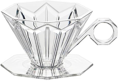 GVRGO Pour Over Dripper Compatible with V60-1-2 Tassen, wiederverwendbarer harziger langsamer Filterkegel für Reisen, Camping, Büro, Zuhause, Kaffeemaschine, Brühgeschenk, transparent