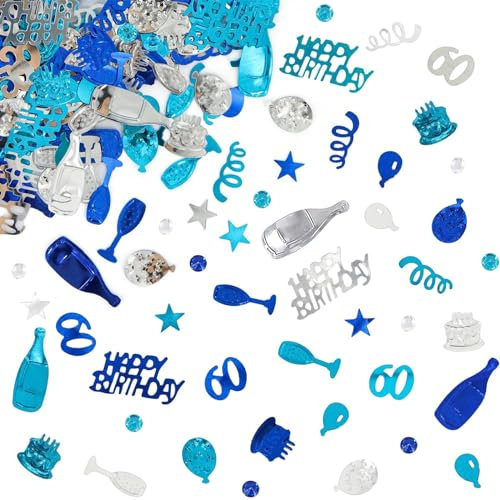 ALEGRE® Konfetti 60 Geburtstag Deko,Tischdeko 60 Geburtstag Frauen Männer,Streudeko Geburtstags,Deko 60. Geburtstags,Streudeko 60. Geburtstagsdeko,Konfetti zum 60 Geburtstage,Geburtstagsdeko Tisch