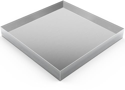 32 x 30 x 3 Washing Machine Drain Pan,Heavy Duty 304 Stainless Steel Material,Surface Brushed Process,Washing Machine Tray with Anti-Slip Bottom pad,Protecting The Floor,Wood Deck,No Hole