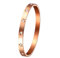 JewelryWe Damen Armreif Stern Armband: Rosegold Edelstahl Zirkonia Pentagramm Liebe Armband 6mm breit mit Schließe Armspange Manschette Gravur Geschenk