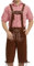 COOFANDY Lederhose Herren Tracht Lederhosen Trachtenlederhosen Traditionelle Trachtenhosen Oktoberfest Outfit Herren Trachtenset Mit Trachtengürtel Braun XXL