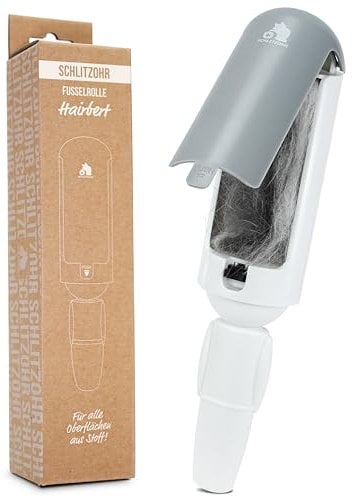 SCHLITZOHR Fusselrolle Hairbert - Tierhaarentferner für Katzenhaare & Hundehaare, wiederverwendbar, Fusselbürste für Kleidung, Möbel, Sofa, Teppich & Auto, Fusselroller für Tierhaare