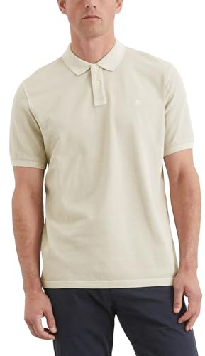 Marc O'Polo Herren Kurzarm-Poloshirt aus Bio-Baumwolle Regular Fit, Beige (Gray Silk), XL