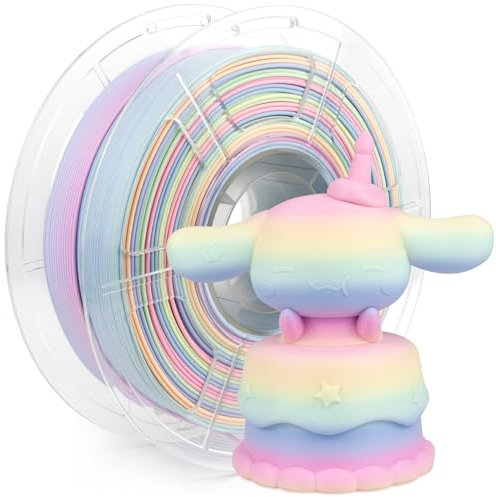iSANMATE Mat High Speed PLA+ Filament Rainbow, 1,75 mm+/-0,02 pour Imprimante 3D Mat Haute Vitesse PLA+ 1,75 mm, Macaron PLA Plus, 1 kg/2,2 lb, Prend en Charge la Vitesse d'impression 30 à 600 mm/s