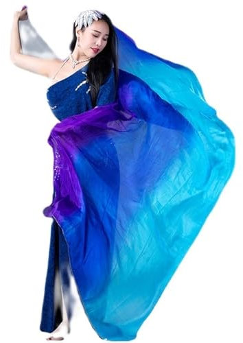 MZPOZB Bauchtanz Seidenschal Frauen Bauchtanz Seidenschleier Bauchtanz Schal(Color 10,270cm 114cm)