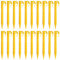 SYEYCW 20 Pcs Plastic Tent Pegs, Heavy Duty Awning Pegs, Durable Tent Pegs, Yellow Camping Spike Hook, Reusable Canopy Stakes, Pegs Accessory, Tent Nails for Fixing Tent, Tarps, Garden Weed Mat
