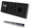Gira Unterputz IP Internetradio 232003 + Bluetooth KomplettSet + Lautsprecher + Steckdose - E2 schwarz matt im 3fach Rahmen Gira 021309 inkl. EBROM Phasenprüfer zur Montage der Geräte