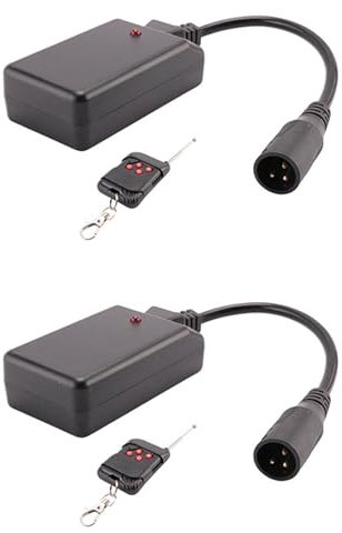 Uooduby 2X Récepteur de Télécommande sans Fil XLR Portable 3 Broches pour Machine à Brouillard de Fumée Récepteur de Contrôleur de Scène DJ Buée 400W 900