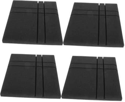 SHOWERORO 4 Stück Schalldämmender Wandaufkleber Aus Baumwolle Schallschutzmaterial Studioausrüstung Schalldichte Platte Schallisolierungspads Schallschutzschaum Aufnahmegeräte Black Schwamm