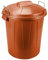 Acan Tradineur - Cubo de basura de plástico - Incluye tapa y asas metálicas - Fabricado en España - Contenedor de residuos - Capacidad de 51 Litros - Ø 44,6 x 55,7 cm - Color Marrón