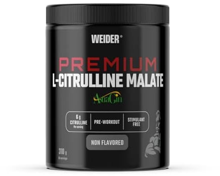 Weider Premium L-Citrulline Malate (310g) Unflavoured, Pre Workout | 99% L-Citrulline Malate 6g /serving + AstraGin, better absorption, Increases performance & energy, Stimulant-free 36 servings