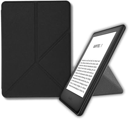 Rankomu Custodia protettiva per Kindle e e-book, con supporto a mano, pieghevole, motivo a croce, per Kindle 2019, compatibile con Kindle e Paperwhite, nero