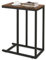 COSTWAY Beistelltisch C-Form, Sofatisch mit Metallgestell, Kaffeetisch für Wohnzimmer, Schlafzimmer, kleine Räume, Couchtisch für Couch und Bett, Laptoptisch, 45,5 x 25,5 x 64 cm (Braun)