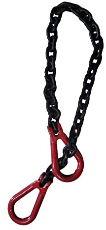 10mm Chain Sling Grade 80 Lifting Chain With Reeving Link Each End Egg Links Towing Lifting Pulling Recovery (3 Metre)