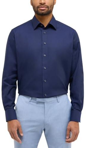ETERNA Male strukturiertes Langarmhemd MODERN FIT 41_H_1/1, 1/1, dunkelblau
