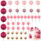 45 PCS LARDUX 45 PCS Ball Cake Toppers - Baking Cake Decorations DIY Mini Balloon Cupcake Insert for Birthday Party Baby Shower Wedding - Pink Gold Glitter