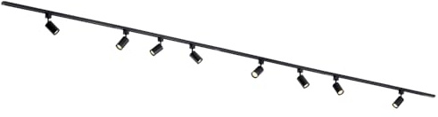Qub Focus III 1-Phasen Led Schienensystem - 400cm - 8x GU10 Spots - 4x 1m Schienen - I-Form - Deckenstrahler Schwarz - Erweiterbar & flexibel - LED-kompatibel - Modernes Design Spot lampe