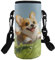 COEQINE Sac de transport isotherme pour bouteille d'eau - Motif corgi mignon - Avec bandoulière réglable pour bouteilles en acier inoxydable/verre/plastique - Convient pour la marche, la gym, les