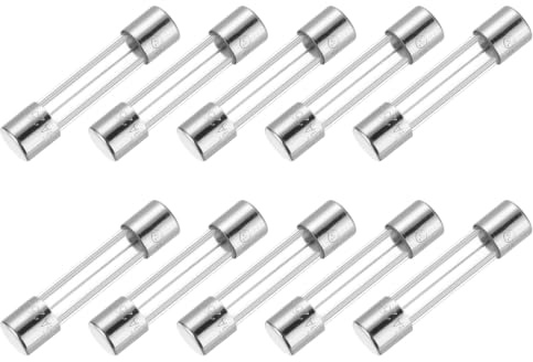 sourcing map Glassicherung, 15 A, 250 V, 5 x 20 mm, Zeitverzögerung, UL-gelistet, träge Sicherung für Haushaltsgeräte, 10 Stück