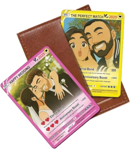 Personalisierte Hochzeitskarte mit Anime-Fotos - Lustige Liebeskarten für Spieler | Personalisierte Karten für Paare, personalisiertes Geschenk für Paare