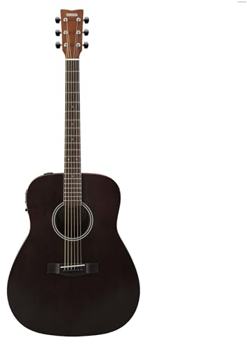 YAMAHA FX400 Acoustic-Electric Guitar – Dreadnought Body, Scale 25, Narrower String Spacing, Scalloped Bracing, System-75 Preamp with Pickup and Tuner – Smoky Black