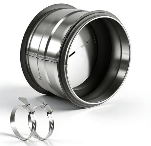 Clapet anti-retour DN 100 mm pour hotte aspirante, clapet anti-retour renforcé en acier galvanisé avec caoutchouc d'étanchéité pour éviter le reflux