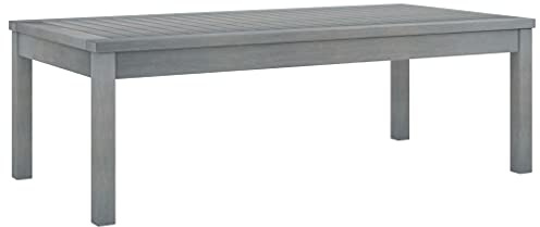 Nqyjm Kaffeetisch Couchtisch 100x50x33 cm Grau Massivholz Akazie, Funktionscouchtisch Wohnzimmertisch, Beistelltisch Couch Tisch, Sofatisch für Wohnzimmer, Büro