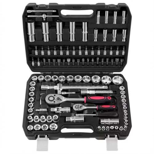 ota Juego de Llaves de Vaso 108 Piezas Cr-V, Kit de Herramientas Mecánicas con Trinquete, Carraca 72 Dientes, Llaves de Tubo