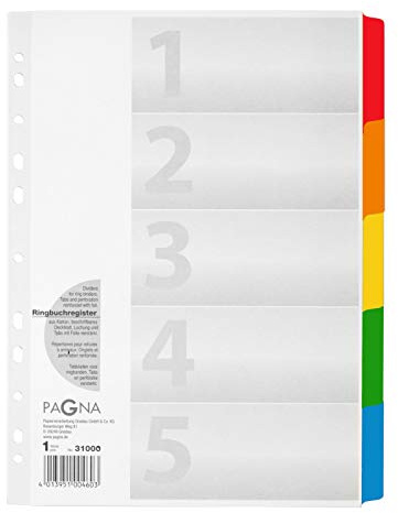 Pagna 31000-08 Register, A4, 5-teilig, weiß