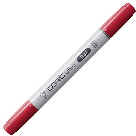 COPIC Ciao Marker Typ R - 37, Carmine, vielseitiger Layoutmarker, mit einer mittelbreiten und einer Brush-Spitze
