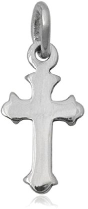 Schmuck Anhänger Kreuz mit Zacken 15 mm, 925 Sterling Silber, Gothic Mittelalter Kreuzanhänger schlicht Damen Herren