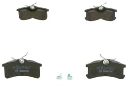 Bosch BP1186 - Brake Pads Car Rear Axle - Bosch Quality - Reduced Noise and Dust - ECE-R90 Certified - Copper-Free - 1 Set of 4 Pads