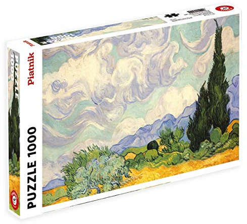 Piatnik 5391 - Van Gogh, Weizenfeld mit Zypressen - Puzzle, Gelb, Grün, Blau, Braun, 1000