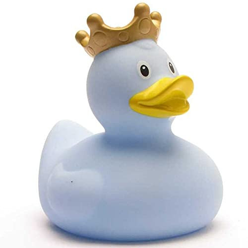 König blau Badeente I Quietscheente I L: 7,5 cm I inkl. Badeenten-Schlüsselanhänger im Set